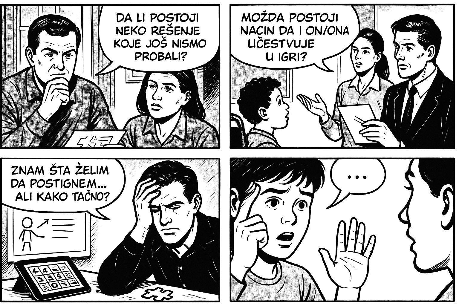 Strip scena sa pitanjima